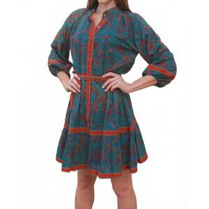 NEW ISLAPAYAL malta mini dress in partridge teal